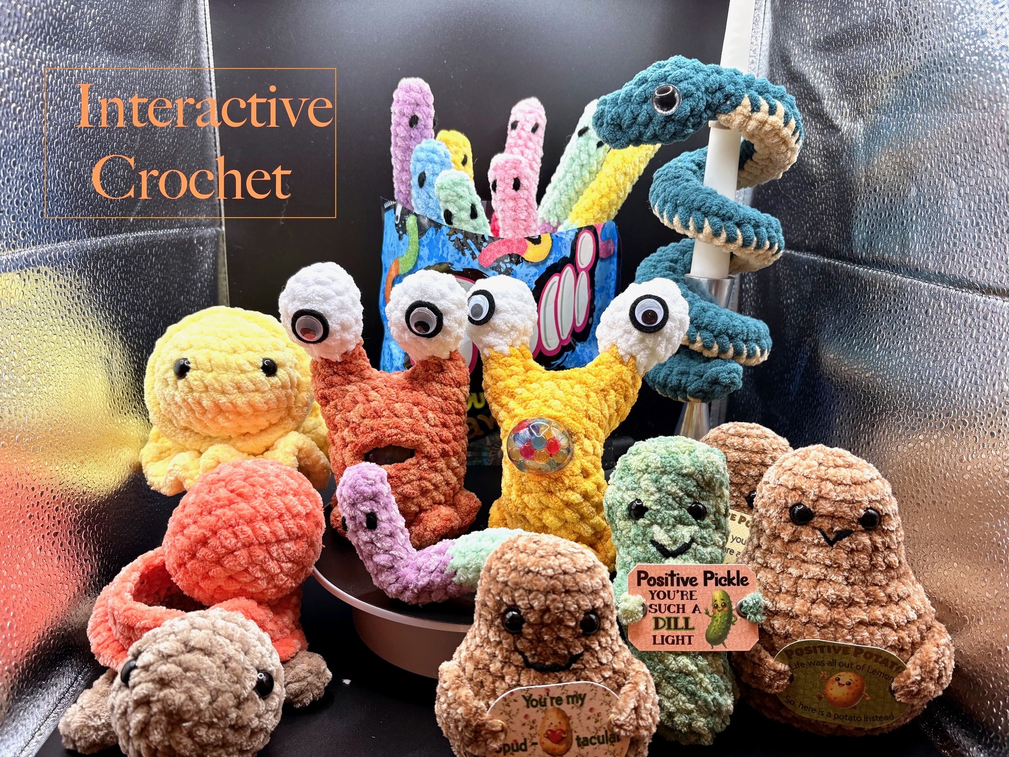 Interactive crochet plushies